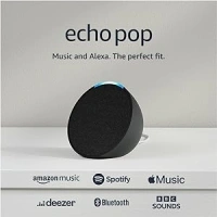 Echo Pop | Full sound compact Wi-Fi and Bluetooth smart speaker with Alexa | Charcoal