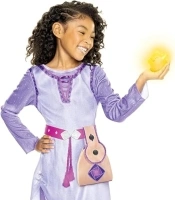 Disney’s Wish Interactive Light Up and Sound Role Play Star with Included Storytelling Accessories with Asha’s Wearable Fashion Satchel Playset Inspired by the Wish Movie, Yellow