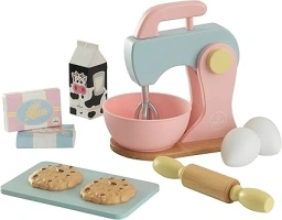 KidKraft Pastel Baking Set with Toy Mixer and Play Food, Accessory for Kids