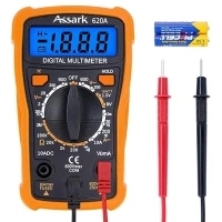 Digital Multimeter Voltage Tester, Assark 2000 Counts Multimeter Measure AC DC Voltage DC Current, Meter Tester Test Volt Ohm Amp Diode Continuity,Resistance,Backlit LCD Display,Data Hold Function