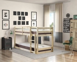 STRICTLY BEDS&BUNKS Stockton Low Sleeper Bunk Bed including Sprung Mattress (20 cm), 3ft Single