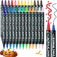 colpart Acrylic Paint Pens Paint Markers- 26 Colors Acrylic Pens Markers for Rock Painting, Glass, Stone, Wood, Pebble, Ceramic, DIY Crafts, and Paint pen Art Supplies