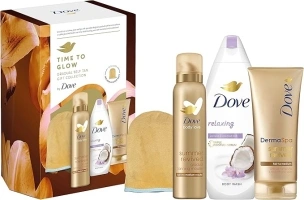 Dove Time to Glow Gradual Self Tan Collection Set with a Tan Applicator for Her 3 Piece