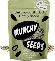 Munchy Seeds Hulled Hemp Seeds, Gluten Free High Protein Snacks, Nutritious & Versatile Hemp Seeds, Perfect With Cereal & Oats, Great Source Of Vegan Protein & Omega 3, High Fibre Snacks, 1kg