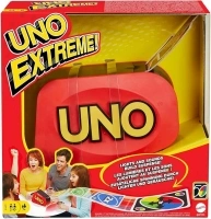 Mattel Games UNO Extreme, Family Card Game for Kids and Adults for Party Game Night, Card Launcher Twist on UNO Card Game, 2 to 10 Players, Ages 7 and Up, GXY75