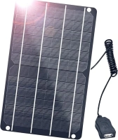 FlexSolar USB Solar Panel, 6W 5V Portable Solar Charger Monocrystalline Waterproof, for Mobile Phone, Power Bank, Fans, Security Cameras, Fishing, Camping, Hiking Outdoor Emergency Power