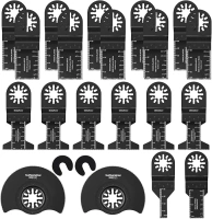 22 PCS Oscillating Saw Blades Kit, Multitool Oscillating Blade Accessories, Oscillating Saw Blade Set, Wood/Plastic/Metal Universal Saw Blades for Fein Multimaster, Black & Decker, Ryobi, Milwaukee