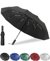 Lulizar Folding Umbrella, 2024 Upgraded Strong 24 Ribs Compact Windproof Automatic Umbrellas, Windproof Travel Umbrellas for Rain - Easy Auto Open Close, Durable & Portable Umbrella for Travel