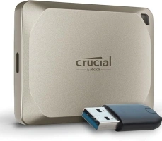 Crucial X9 Pro for Mac 2TB Portable External SSD with USB-A Adapter - Up to 1050MB/s Read/Write, Mac Ready, External Solid State Drive, IP55 Water and Dust Resistant, USB-C 3.2 - CT2000X9PROMACSSD9B02