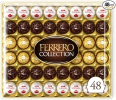 Ferrero Collection Pralines, Christmas Chocolate Gift, Chocolate Hamper, Gifts for Women and Men, Coconut Raffaello and Dark Chocolate Rondnoir, Box of 48 (518g)