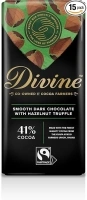 Divine Dark Smooth Hazelnut Chocolate Bar 90 g (Pack of 15)