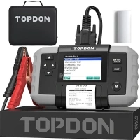 TOPDON Battery Tester BT600, 12V 24V Car Battery Tester with Printer, 100 to 2000 CCA, 3.5" Color Screen 5.9ft Cable, Software Update Available