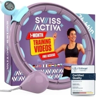 Swiss Activa+ Infinity Hoop with Weight Ball – 60-112 cm Smart Hula Hoop that Never Falls – Infinity Hoop – Fitness Hula Hoop – Fitness Hoop Hula Hoop with Ball –Smart Hoola Hoop