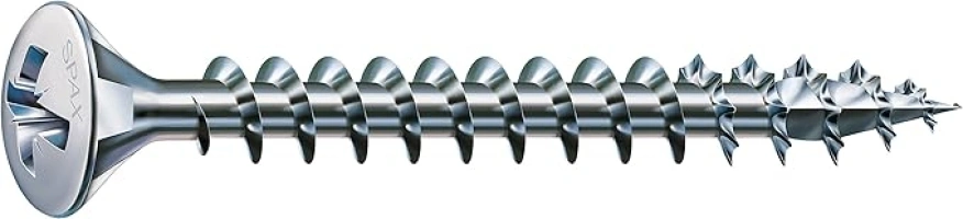 SPAX Universal Screw, 3.5 x 30 mm, Pack of 1000, Phillips Z2, Raised Countersunk Head, Fully Threaded, 4CUT, WIROX A3J, Blank Galvanised, 0241010350305