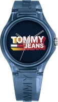 Tommy Hilfiger Analogue Quartz Watch Unisex with Navy Blue Silicone Bracelet - 1720028