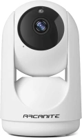 ARCANITE 1080P Wireless Home Security WiFi IP Camera for Baby, Pet, Nanny Monitoring. App for Pan-Tilt-Zoom controls, Motion Detection Follow, Night Vision, 2-Way Audio, MicroSD Card Slot, White