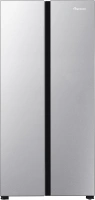 Fridgemaster MS83431ES Freestanding Slim American Side by side Door Fridge Freezer 445L, Total No Frost, Inverter compressor, Silver, 83.6Wx178.0Hx63.6D cm, 38dB low noise Energy Rating E