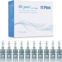 Dr.pen M8 Cartridges 11 Pins, 10Pcs Dr.pen Replacement Cartridges for Microneedling Pen M8 Model, Authentic Disposable Microneedling Cartridges (11 Pins, 10Pcs)