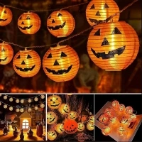 NEXVIN Halloween Orange Pumpkin Lanterns Lights, 4M/13ft 20 LED Orange Pumpkin Lights, Waterproof 2 Modes Battery Powered Halloween Fairy Lights for Indoor Outdoor Garden Home Party Bar Decorations