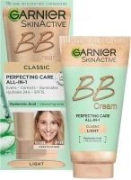 Garnier SkinActive Classic Perfecting All-in-1 BB Cream, Shade Classic Light, Tinted Moisturiser SPF 15, Brightens and Evens Skin, With Hyaluronic Acid Aloe & Mineral Pigments, 50 ml