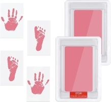 Katslyn Baby Hand and Footprint Kit Capture Precious Moments,Pet Paw Print Kit for Dogs and Cats,Safe & Non-toxic Baby Footprint Kit,Paw Print Kit Includes 2 Inkpads and 4 Imprint Cards（Pink）