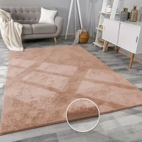 BedLooms Rugs Living Room 80x150 cm, Fluffy Faux Rabbit Fur Mink Area Rugs for Bedroom Rug – Machine Washable Rug Thick Low Pile Floor Carpet Bedside Rug for Kids Room Anti Slip Rug