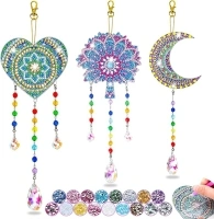 Girls Toys Age 6 7 8 9 10, Craft Kits for Kids Age 5-12 Year Old Girl Gifts Birthday Presents Toys for 6-7-8-10-11-12 Year Old Girls Boys Teens-DIY Diamond Art Wind Chimes with Double Sided Rhinestone