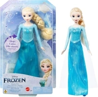 Mattel Disney Frozen Singing Elsa Doll, Frozen Elsa in Signature Clothing, Poseable Doll with Button that Sings "Let It Go" Song, Toys for Ages 3 and Up, English Version, HLW55