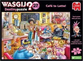 Wasgij Destiny 27, Café to Latte! 1000 Piece Jigsaw Puzzles for Adults - Colourful, Challenging & Brainteasing Adults Jigsaw Puzzle - Puzzle the Future - 100% Recycled Cardboard - 1000pcs - Jumbo