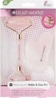 Brushworks Quartz Roller & Gua Sha, Pink