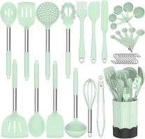 DLD Kitchen Kitchenware Set -33 Silicone Cooking Kitchenware Set, Silicone Kitchen Kitchenware, Cooking Tools Non Stick Pot Spoon, Used for Non Stick Heat Resistant Cookware