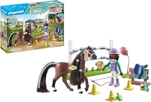 Playmobil 71355 Horses of Waterfall Jumping Arena with Zoe and Blaze, training for the championship with rewards, fun imaginative role-play, sustainable play sets suitable for children ages 5+