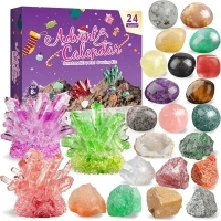 Crystals Advent Calendar 2024 - Crystal Growing Kit, 24 Days Crystal Gemstones Minerals Rocks & Fossils Advent Calendars,Christmas Countdown Calendar for Xmas Girls Boys Kids Men Women