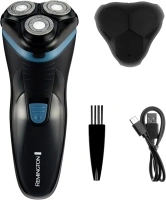 Remington Mens Electric Rotary Shaver R1 (Dry Shave, 30mins runtime, Pop-Up Trimmer, Flexing Blades and pivoting Neck, Cordless Usage, USB-C Charging, Worldwide Voltage) R1000