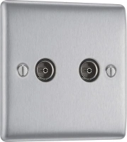 BG Electrical Double Co-Axial Socket