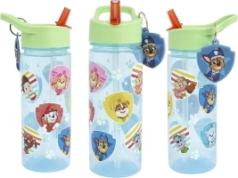 Paw Patrol 500ml Kids Water Bottles with Straw by Polar Gear Gifts Kids Drinks Bottle - Back to School Supplies Water Bottle Bottle with Chase Keyring Charm