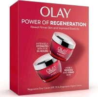 Olay Regenerist 3 Point Firming Anti-Ageing Giftset: Regenerist SPF 30 Day Face Cream 50ml + Regenerist Night Moisturiser 50ml, with Vitamin B3, Amino Peptides and Niacinamide