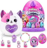 Rainbocorns Eggzania Surprise Mania Trixie the Kitten - Collectible Plush - Over 20 Surprises Inside, 28 cm, Cuddle Plush Stuffed Animal, Rings, Bracelets, Stickers, Wearable Accessories (Kitten)