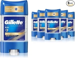 Gillette Clear Gel Champion Gold Antiperspirant & Deodorant For Men 70ml, 72 Hour Sweat And Odour Protection, Invisible x6