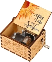 SIMDAO You are My Sunshine Music Box,Wood Music Boxes Mini Classic Vintage Hand Crank Musical Box,Gifts for Her Him on Birthday/Christmas/Valentine