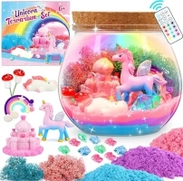 Lovchil Unicorn Terrarium Kit for Kids, Craft Kits for Kids Make Unicorn Night Light Light-Up Unicorn Gifts DIY Unicorn Toys for Kids Girls Ages 4-12