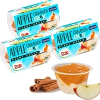 Dole Fruit & Cream Apple & Cinnamon 3 x 4 Packs, Healthy Snack Made with Fresh Fruit, No Added Sugar Fruit Bowls, Perfect for Breakfast & Dessert or Adding to Recipes (Packaging may vary)