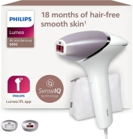 Philips Lumea IPL Hair Removal 8000 Series - Hair Removal Device with SenseIQ Technology, 2 Attachments for Body and Face, Corded Use (Model BRI944/00)