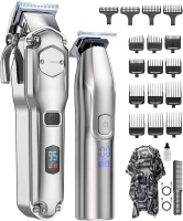 Hair Clippers and Trimmers Set for Men, IPX7 Waterproof Cordless Hair Clippers, Electric Barber Clippers Set T-Blade Beard Trimmer USB Rechargeable
