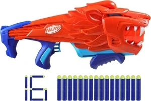 Nerf Junior Wild Lionfury, Easy Play Dart Blaster, 16 Nerf Elite Darts, Nerf Blaster Lion Toys, Outdoor Toys