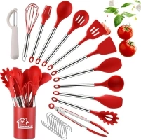 DLD 23-Piece Kitchen Utensil Set, Cooking, Non-Stick, Heat-Resistant Silicone with Stand and Peeler, Kitchen Gadgets…