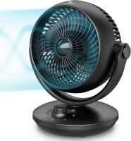 DR.PREPARE Air Circulator Fan for Bedroom, 70° Auto-Oscillating Vortex Fan, 8” Quiet Desk Fan, Efficient Cooling & Circulation, 3 Speeds, 100° Adjustable Tilt, Portable for Home, Kitchen, Office