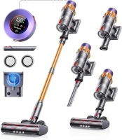 Cordless Vacuum Cleaner, 550W/45Kpa, Max 60 Mins Runtime, Wall-mounted Charging, Self-Standing, vacuum cleaner with Touch Screen, stick vacuum for Home, 2024 Latest Motor, X7A