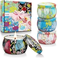 Scented Candles Gift Set - Aromatherapy Soy Wax Candles for Women - 4 Piece Set