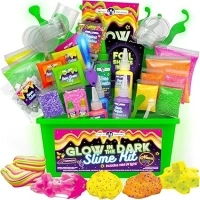 Original Stationery Neon Slime Kit, Glow in The Dark Slime Kit for Girls 10-12 to Make Crunchy Slime & Glowing Slime, Amazing Gift Idea for Kids